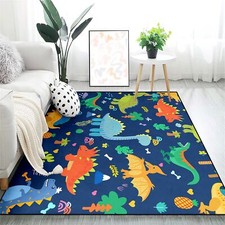 Cartoon Dinosaurs Area Rugs for Kids Blue Lovely Animal Patterns Carpet Dinos...