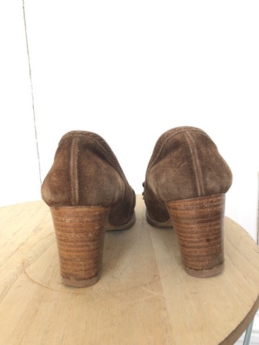 A.P.C MOCASINES DE GAMUZA MARRÓN TALLA EU 37 US 7 UK 4 - Imagen 4 de 5