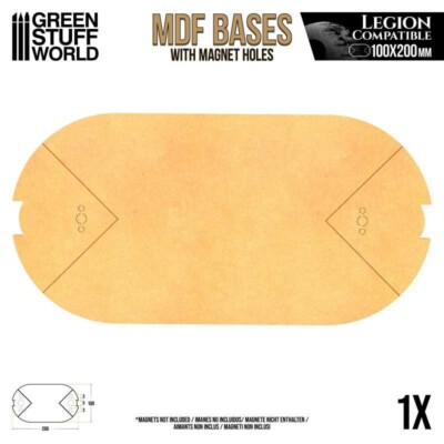 1x MDF Bases - Oval Pill 100x200 mm STAR WARS LEGION (NR-N99, A-A5) Wargames 