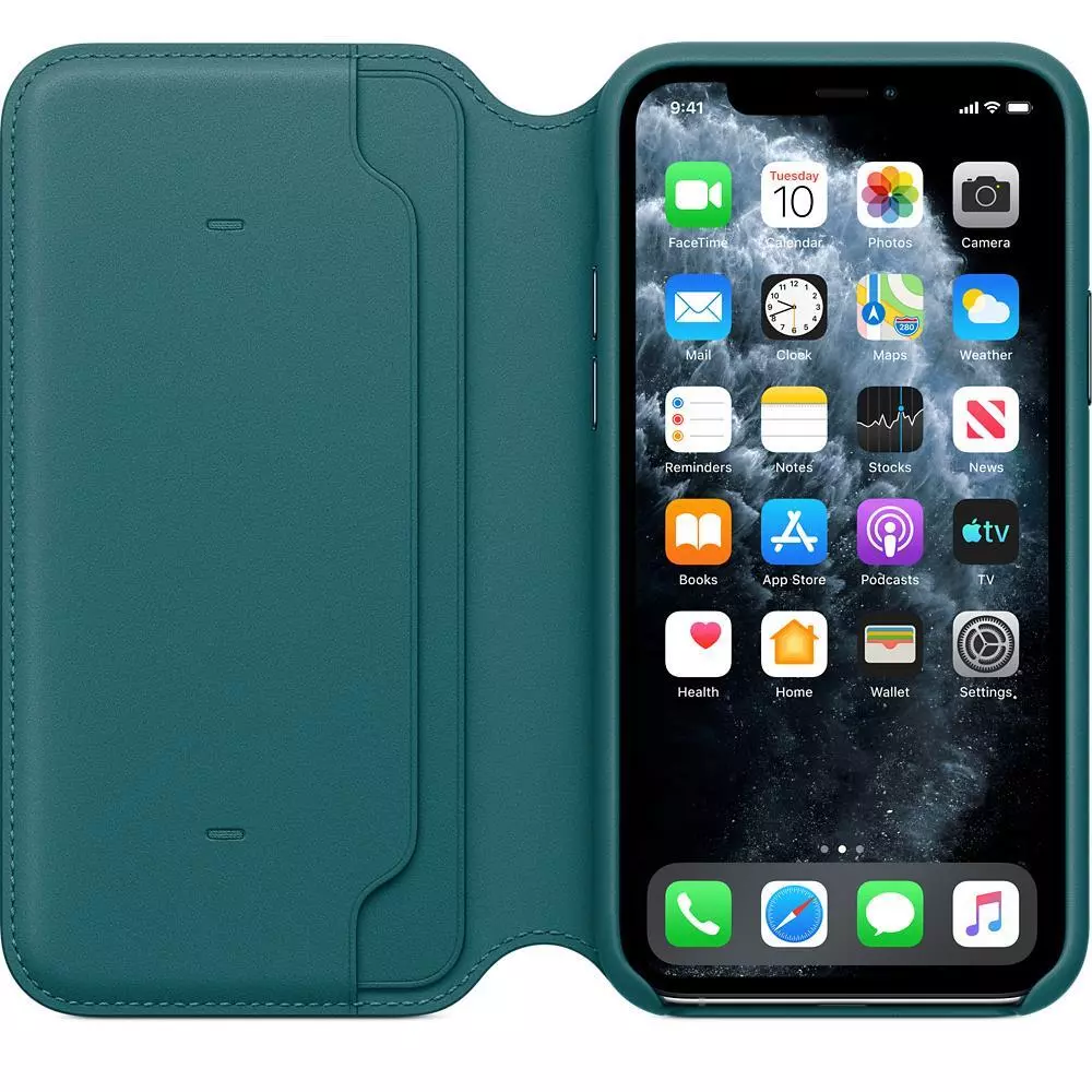 Genuine Apple Leather Folio Case for IPhone 11 Pro - Peacock (Green) - New