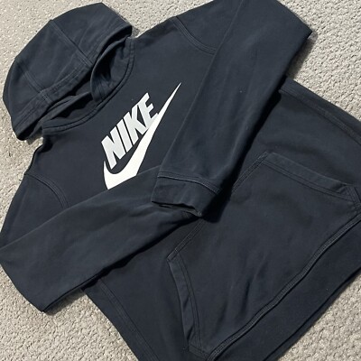 Nike Hoodie Youth XL Black Sportwear Club HBR Logo Fleece Sweatshirt