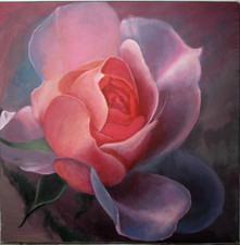 Original Acrylic Painting on Canvas Beautiful Rose Flower Wall Decor
