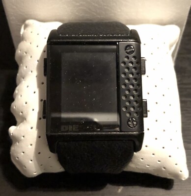 Diesel DZ-7122 Black Quartz Watch Digital Leather With Box, Pillow