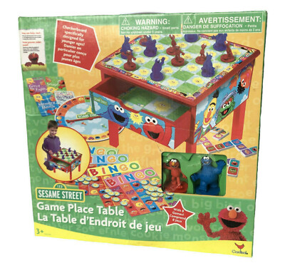 New 123 Sesame Street Game Place Table with Eight Games Checkers Bingo ...