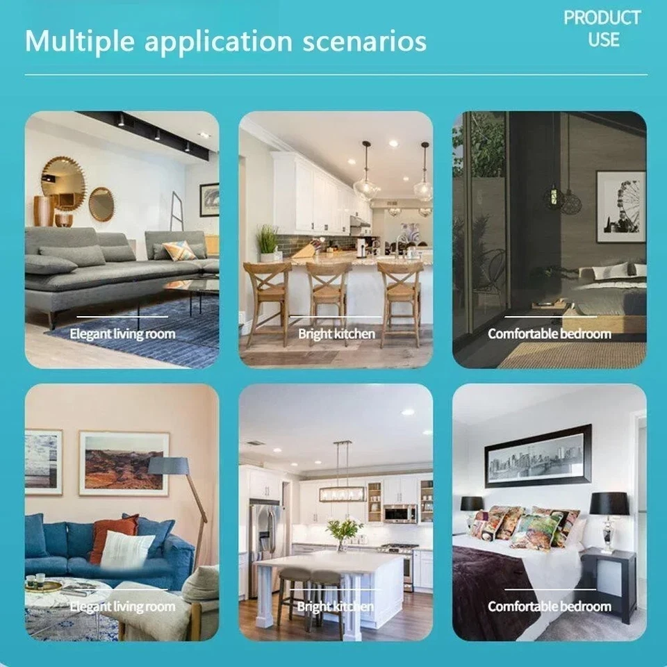 Fan For E27 Socket Light With Remote Ceiling Fan Adjustable LED Smart 3Speed AC - Image 4 of 4