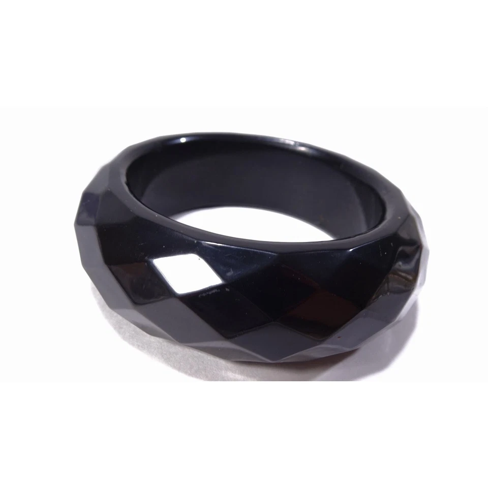 Brazalete ancho de resina facetada gruesa Neiman Marcus Lee Angel nuevo con etiquetas 125