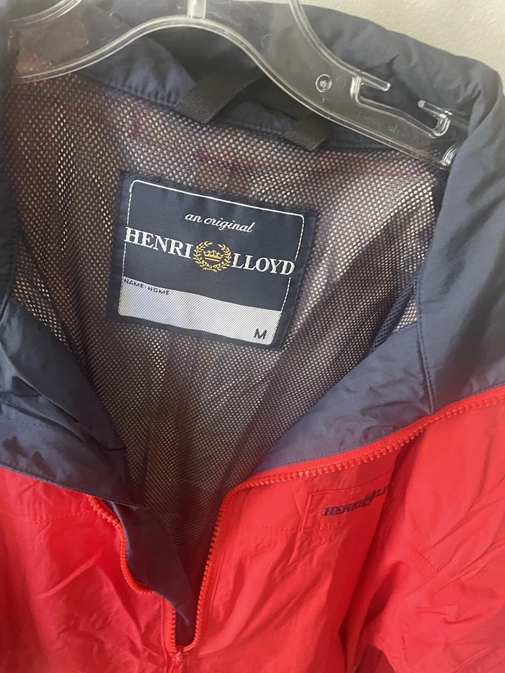 Chaqueta cortavientos Henri Lloyd Marine Technology roja con cremallera completa para hombre talla M Foto 3 de 4