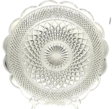 ANCHOR HOCKING WEXFORD 14” Cupped Edge Torte Plate Serving Platter Vintage MCM