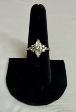 Ring 116 : Sterling Silver w/ Marquise Cubic Zirconia Size: 8.5 
