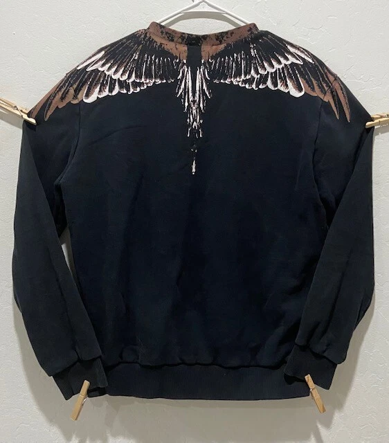 成人 L 码 Marcelo Burlon 卫衣带翼设计长袖圆领意大利 — 第 3/4 张图片