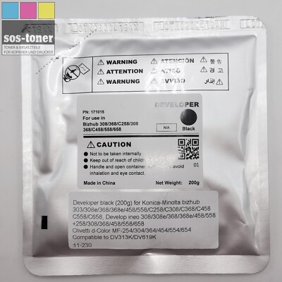 Developer Black für Develop ineo 308, +258, +458,  kompatibel zu DV313K, DV619K