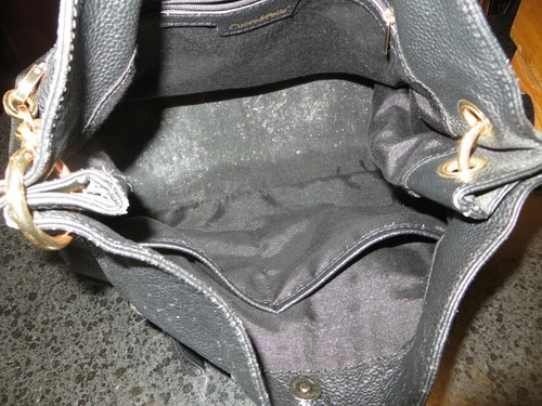 Cuore & Pelle Genuine Pebble Leather Bag, Black - Picture 2 of 8