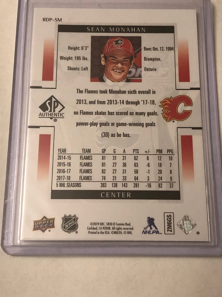 2018-19 SP Authentic Sean Monahan Retro Rookie RDP-SM - Image 2 of 2
