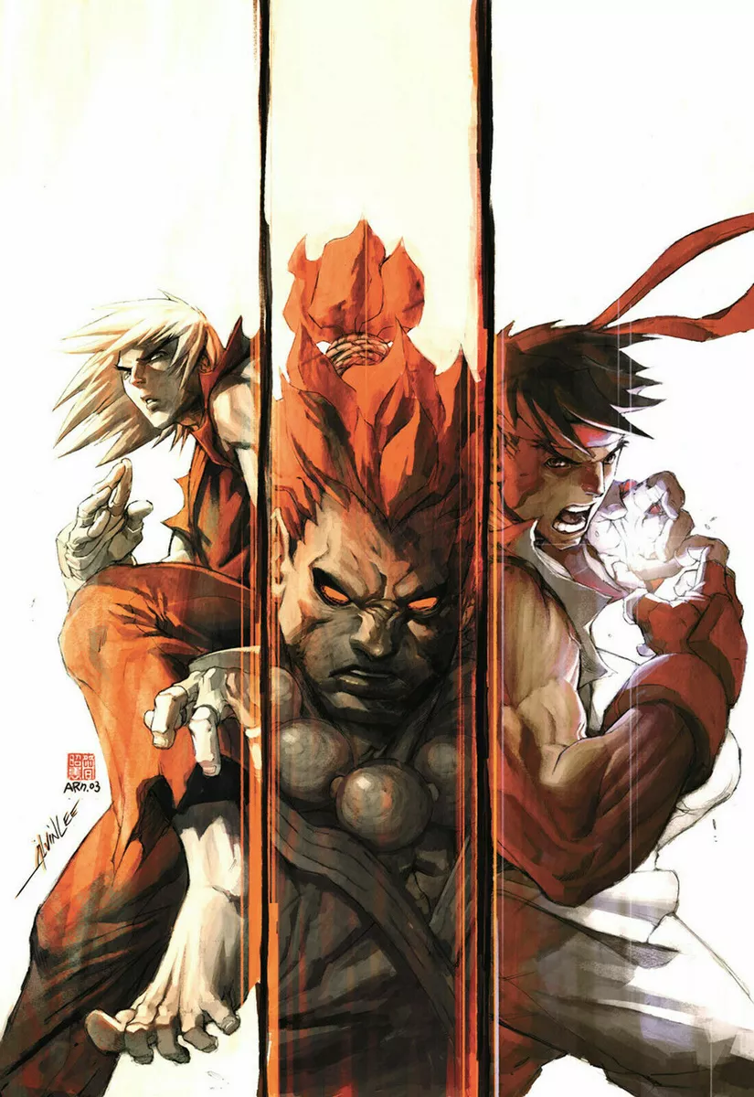 Illustration + digital enhancement Akuma Ryu Ken, Street Fighter III: 3rd  Strike, Capcom