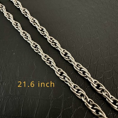 Pure Titanium Twisted Necklace with 7mm Wide Anti Allergic 21.6'' Long Men Women