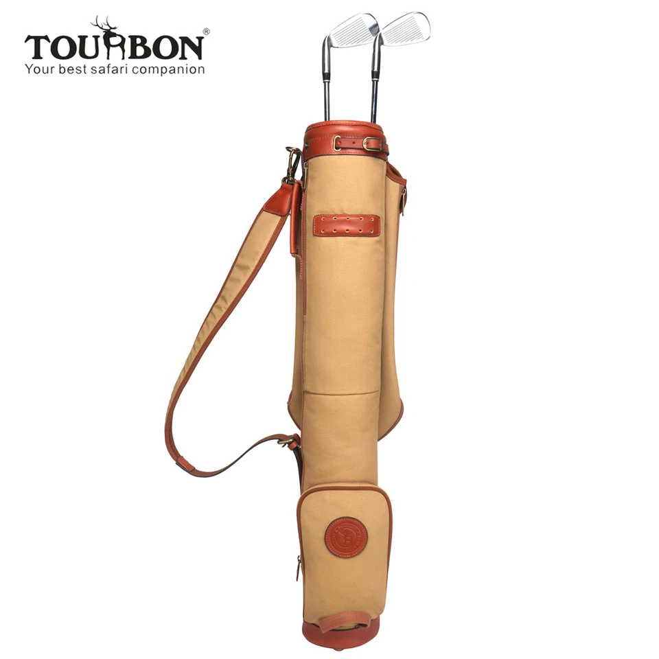 Tourbon Canvas Golfbag Wasserdicht Reisetasche Golfschläger-Tragetasche khaki