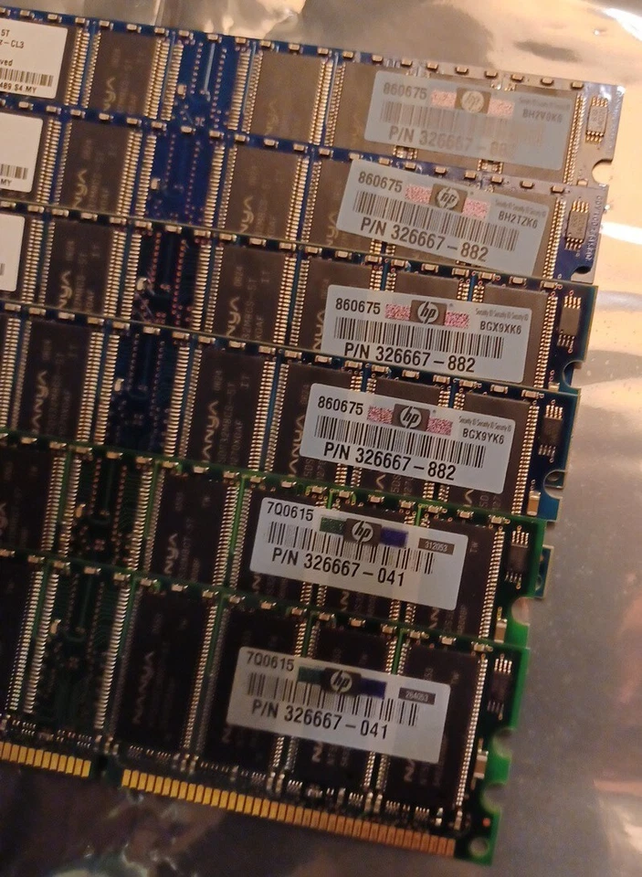 Lot 6x 256MB PC3200 (Total 1.5GB) DDR 400 Desktop Memory NT256D64S88C0G-5T - Image 3 of 4