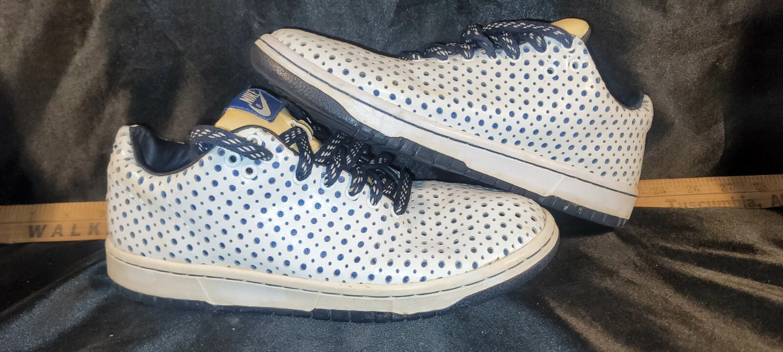 Nike Dunk Low Supreme Vintage Blanc Marine Royal Bleu 316332 141 femme Taille 7,5