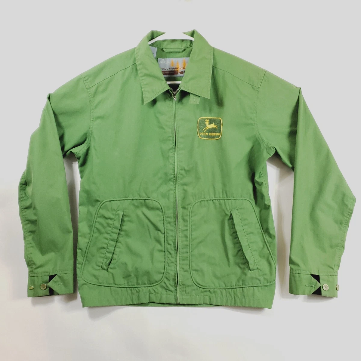John Deere Jacket Mens Medium Green Paul Frank Outside Long Sleeve
