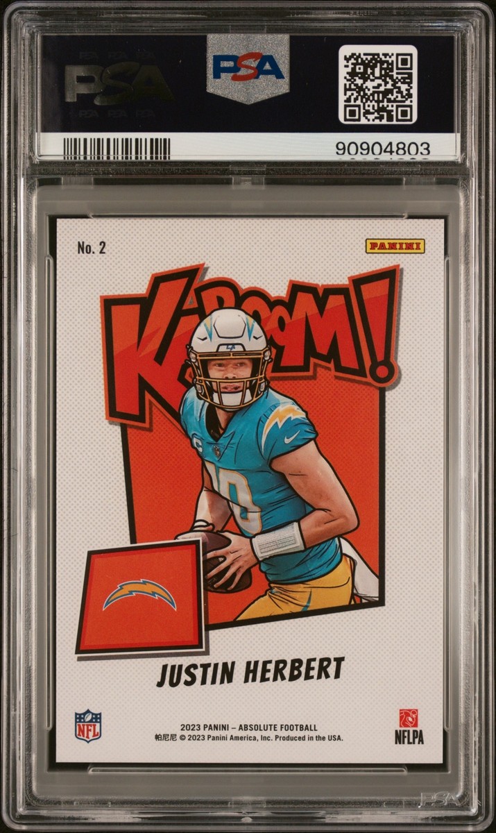 2023 Panini Absolute Kaboom! Horizontal #2 Justin Herbert PSA 10