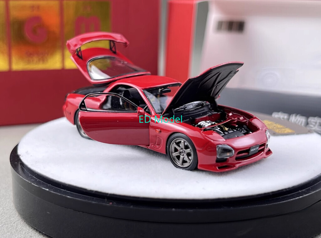 BN PGM 1:64 JDM Red RX7 FD3S Round Racing Sports Model Diecast