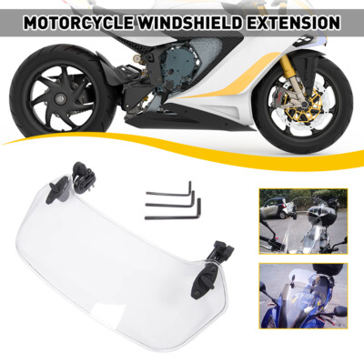 Motorcycle Adjustable Clip On Windshield screen Extension Spoiler Wind Deflector