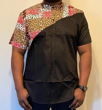 New African Print Casual Shirt Style E, Sizes 2XL, XL, L, M 