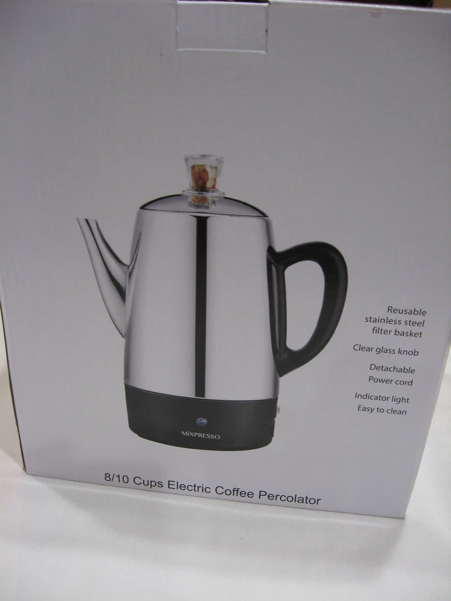 Mixpresso Electric Coffee Percolator , Stainless Steel Coffee