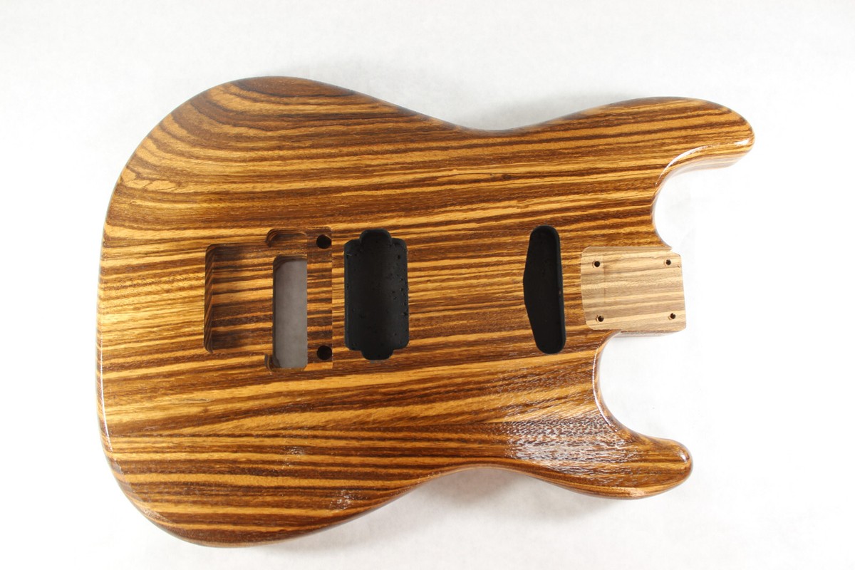 Zebrawood HxS guitar body - fits Fender Strat Stratocaster neck