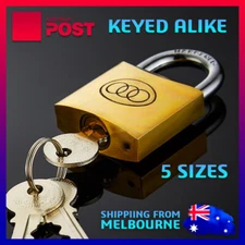 Heavy Duty Keyed Alike Brass Padlocks Value Pack 5 Sizes Same Size All Same Key