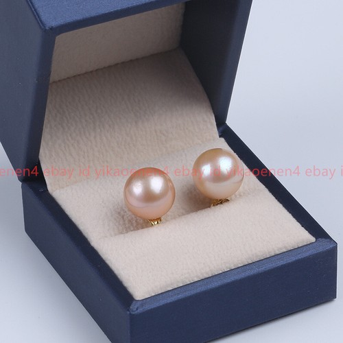 New Pretty Genuine 8/10/12/14mm Pink Shell Pearl Gems Round Beads Stud Earring - Picture 9 of 12