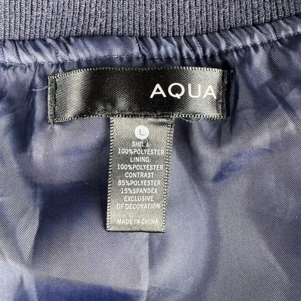 Chaqueta para mujer Aqua talla L azul marino floral bordada cremallera completa bolsillos forrados Foto 4 de 4