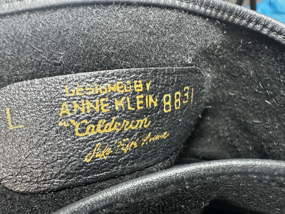 Vintage Belt Anne Klein Waste Suede Black Wide Leather Size Large 29-33 in Saks - Image 4 of 4