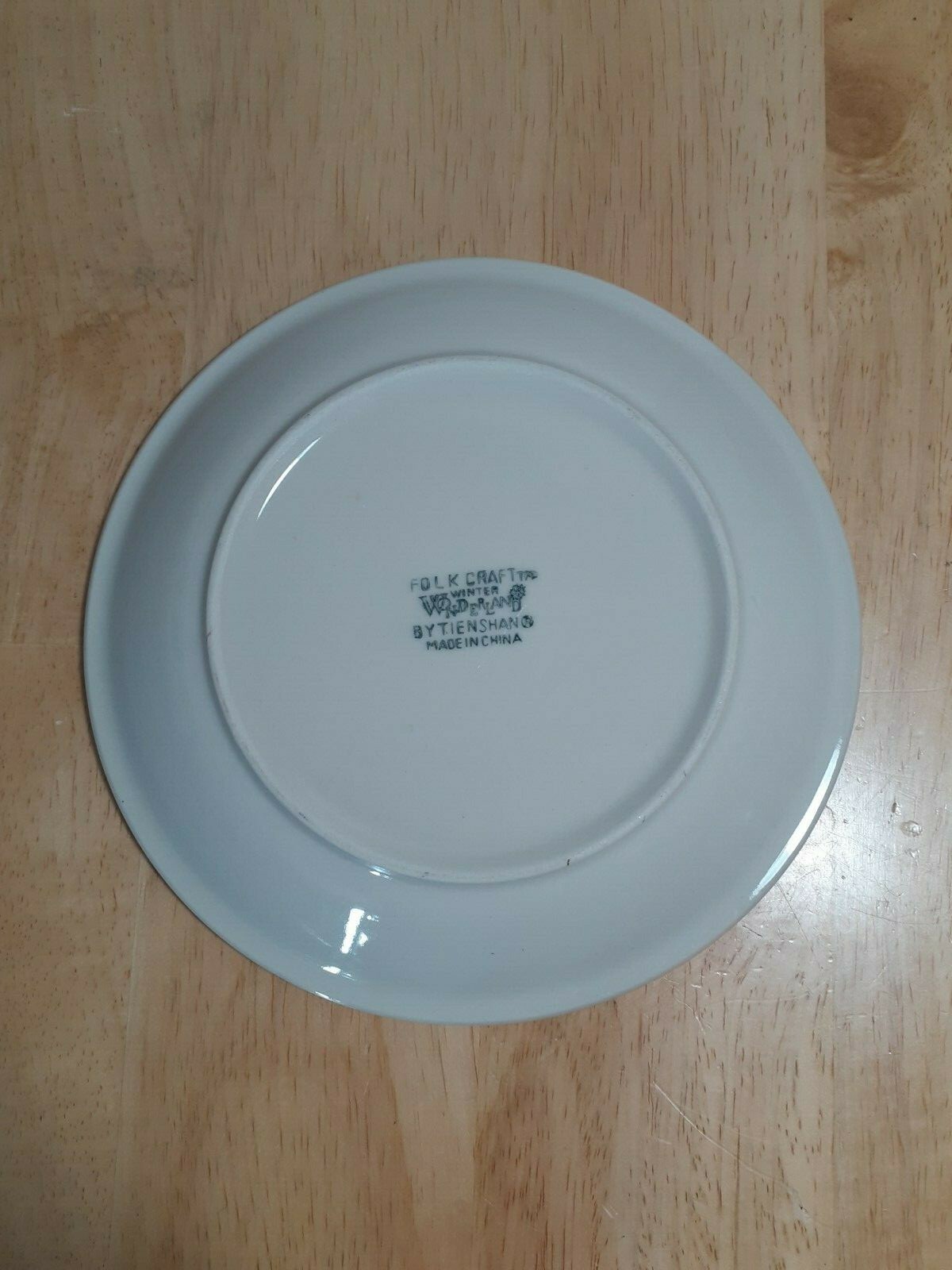 Folk Craft by Tienshan Winter Wonderland Christmas Tree Salad Plate 7"5