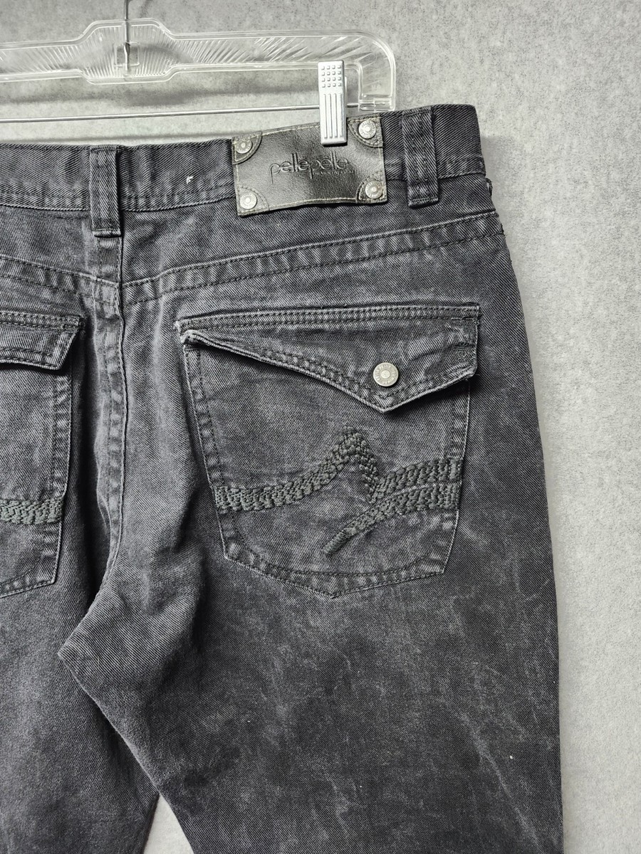 Vintage Pelle Pelle Jeans Men's 38x32 Black Baggy Straight Hip Hop