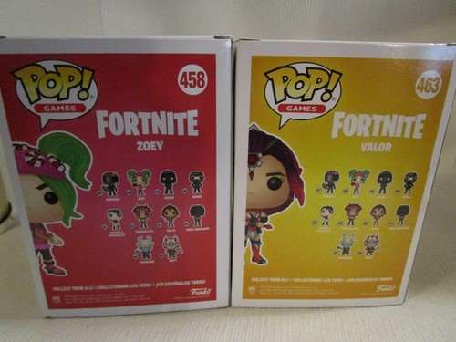 Funko POP Games FORTNITE # 463 Valor & #458 Zoey Vinyl Figures NEW in Boxes - Picture 7 of 7