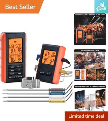 4-Probe Wireless Meat Thermometer with USDA Settings - Grill & Smoke Mastery