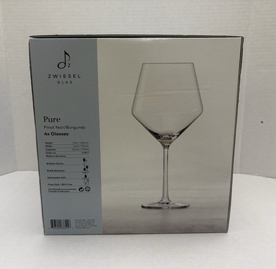 New Zwiesel Glas Pure Pinot Noir Burgundy Wine Glasses Set of 4, 23.7 oz / 700ml