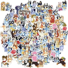 Mix 10/50 PCs Bluey Cartoon Luggage Notebook Laptop Car Gift Vinyl Stickers