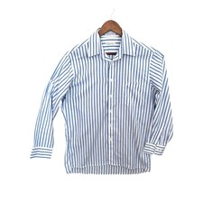 Vintage Christian Dior Striped Button Up Dress Shirt Mens Preppy