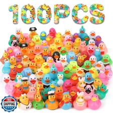 100 Pack Rubber Ducks in Bulk, Assorted Duckies for Jeeps Ducking