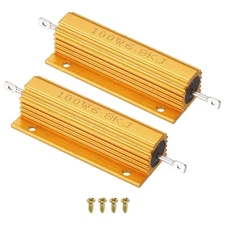 100W 6.8K Ohm Aluminum Shell Resistor Housing Resistor with Screws 2Set