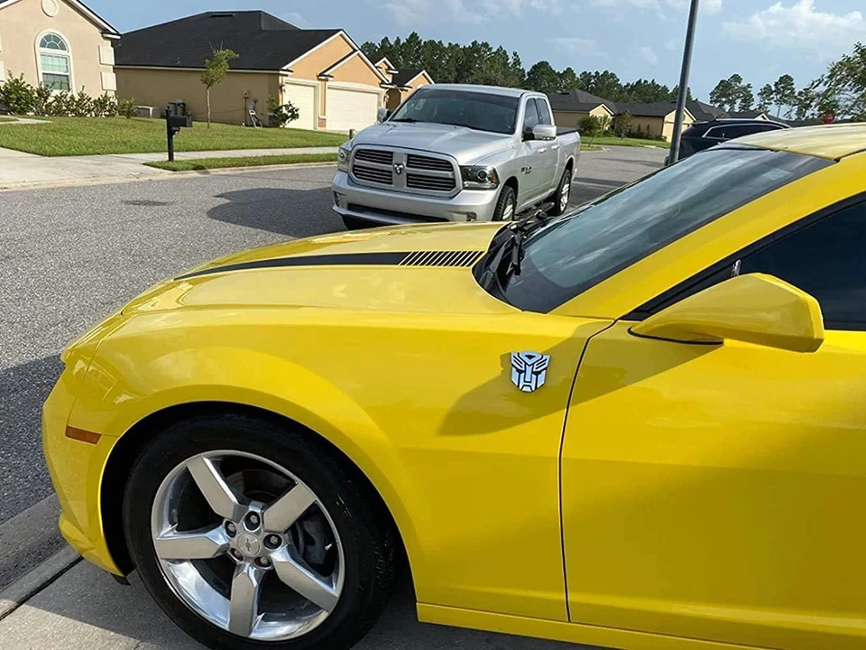 Juego de 2 piezas emblema Transformers - 3" de alto para coche Autobot par de pegatinas cromadas F Foto 3 de 4