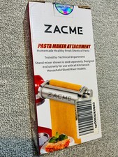 ZACME S/S Pasta Maker Attacco per KitchenAid Stand Mixer, Nuovo in Scatola Sigillata