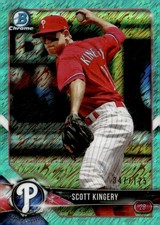 2018 Bowman #BCP65 Scott Kingery Chrome Prospects Aqua Shimmer Refractor #/125