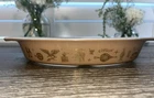 Early American Pyrex Vintage Divided Dish Brown Gold Great Condition No Lid