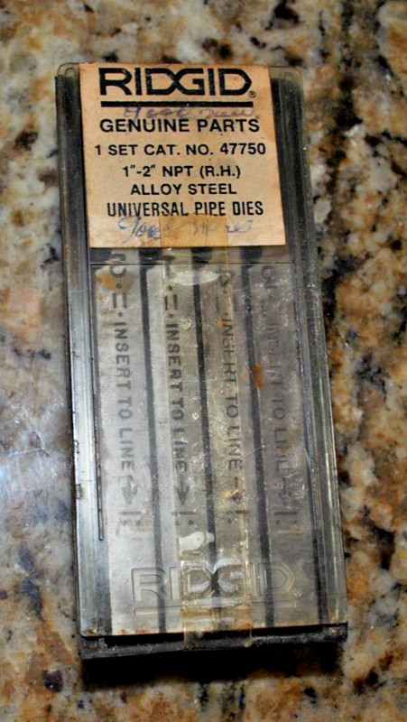 RIDGID 47750 Alloy Steel Universal Die Set 1" - 2" NPT  Right Hand NOS