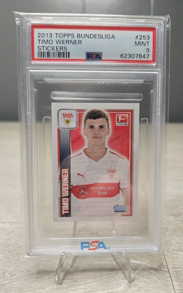 2013-14 Topps Bundesliga наклейки #253 Тимо Вернер дебютант стикер PSA 9 PSA 4 RC - Изображение 3 из 4