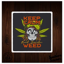 Keep Calm Smoke Weed - Vinyl Decal Sticker - Car Window Laptop - ebn9532