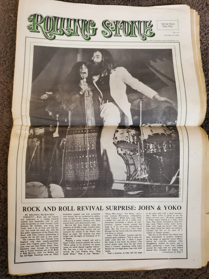 ROLLING STONE #44 DAVID CROSBY Cover John Lennon Back Cover Very Good condition - Image 2 of 4